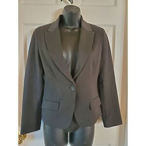 Express‎ Women's Suit Jacket Dark Gray 1 Button Long Sleeve Lined Pockets Size 2